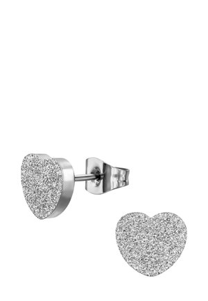 STRUKTURIERTE HERZ - Boucles d'oreilles - silver-coloured