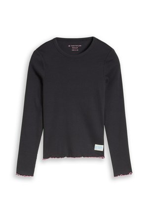 TOM TAILOR, TOM TAILOR T-SHIRT LANGARMSHIRT MIT RIPPSTRUKTUR - Long sleeved top - coal grey