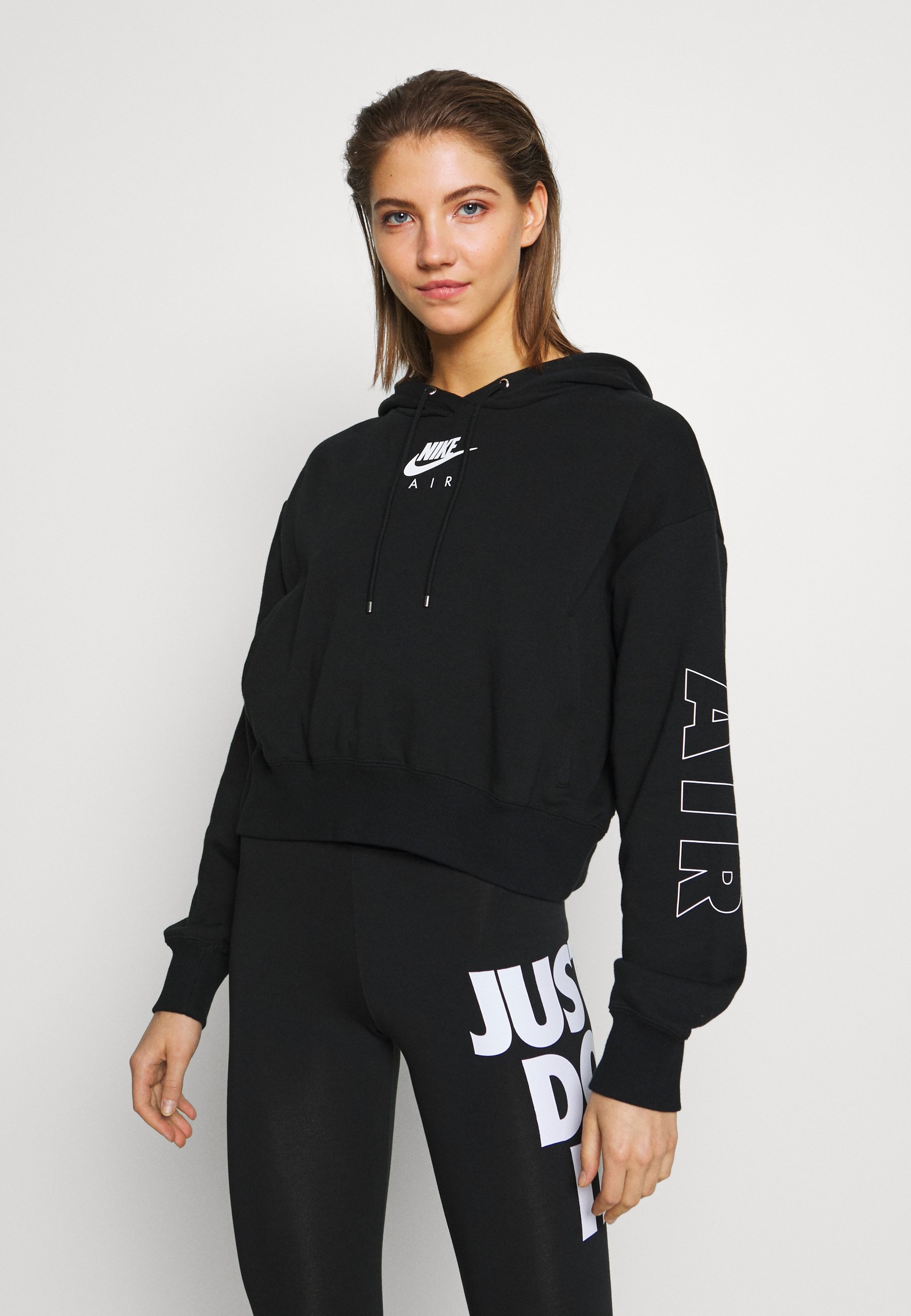 Nike Sportswear AIR HOODIE Hoodie black Zalando.no Nike Sportswear PLUS SIZE ICON CLASH PATCHES FLEECE HOODIE - Hoodie - black