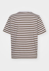 ONLY ONLLIVINA STRIPE - Triko s potiskem - walnut/white