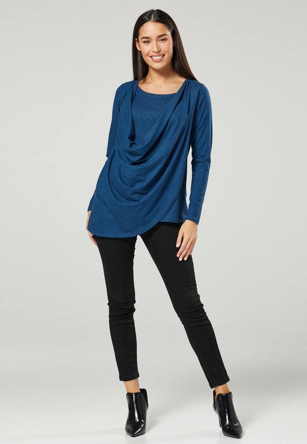 Long sleeved top - petrol melange3