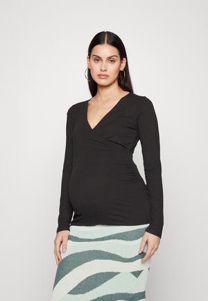 Pieces Maternity Topper langermet - black