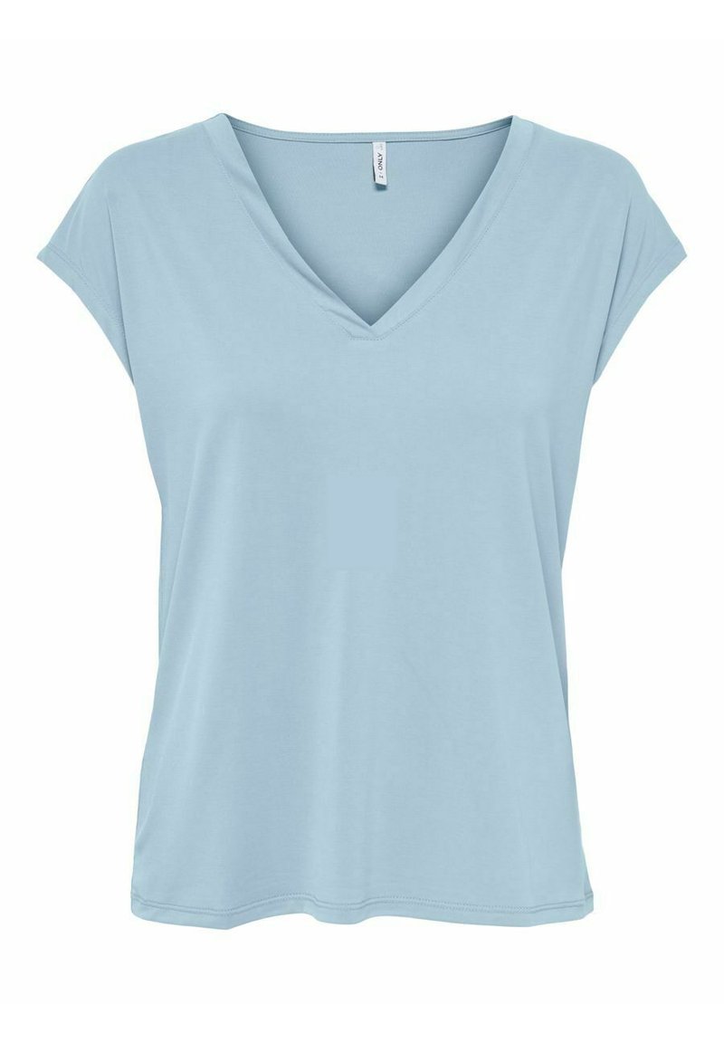 ONLY ONLFREE LIFE SS V-NECK JRS NOOS - T-shirt basic - cashmere blue