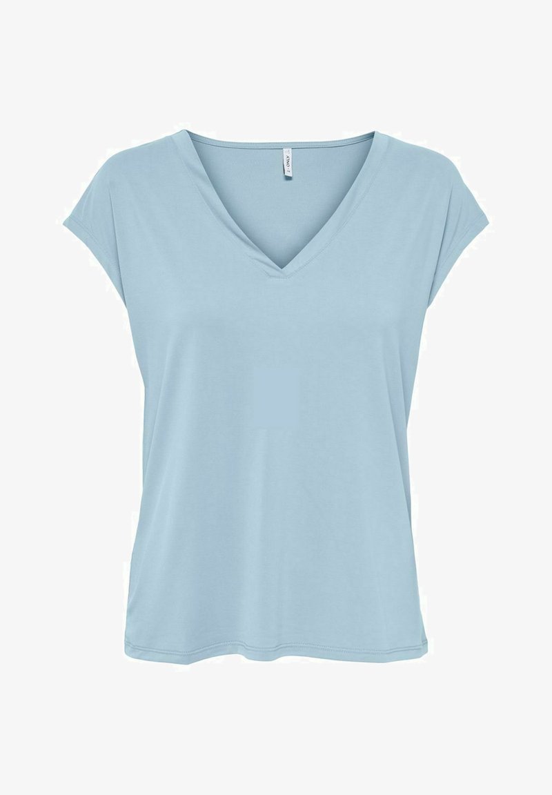 ONLY ONLFREE LIFE SS V-NECK JRS NOOS - T-shirt basic - cashmere blue