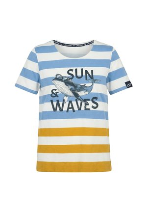 LAURASØN, T-SHIRT, 1/2 ARM, RUNDHALS, PLATZIERTER PRINT, OEKO-TEX - T-shirt print - blue grey