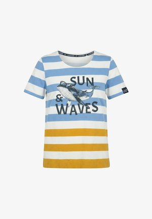 LAURASØN, T-SHIRT, 1/2 ARM, RUNDHALS, PLATZIERTER PRINT, OEKO-TEX - T-shirt imprimé - blue grey