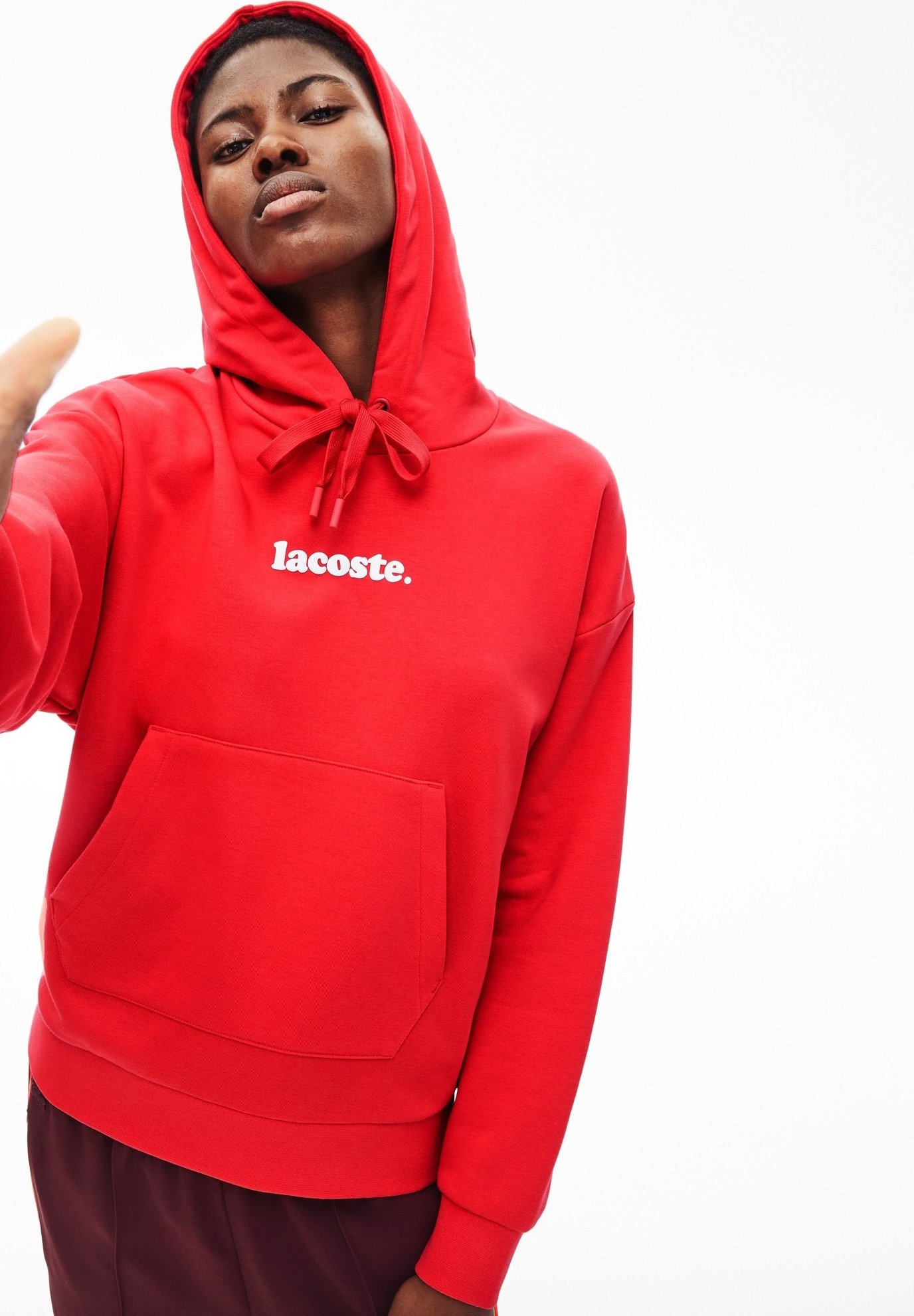 sweat rouge lacoste
