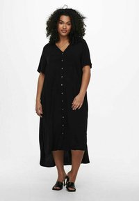 ONLY Carmakoma CARNEWDENIZIA SS CALF  - Rochie tip cămașă - black