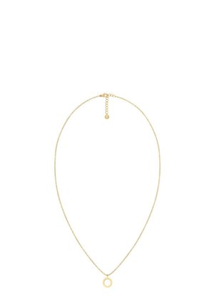 Kuldne kaelakee, millel on õhuke kett ja ümmargune ripats. Kinnitusel on reguleeritav ketise pikendus ja väike silt.