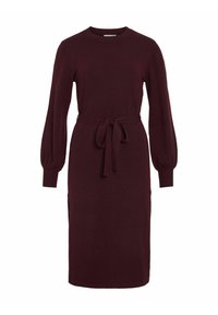 VILA TAILLENGÜRTEL Vestido de punto winetasting/burdeos