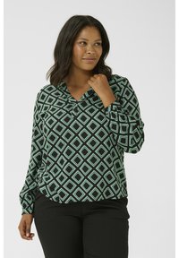 Kaffe Curve KCMIRTA TILLY - Blouse - black deep green geometric