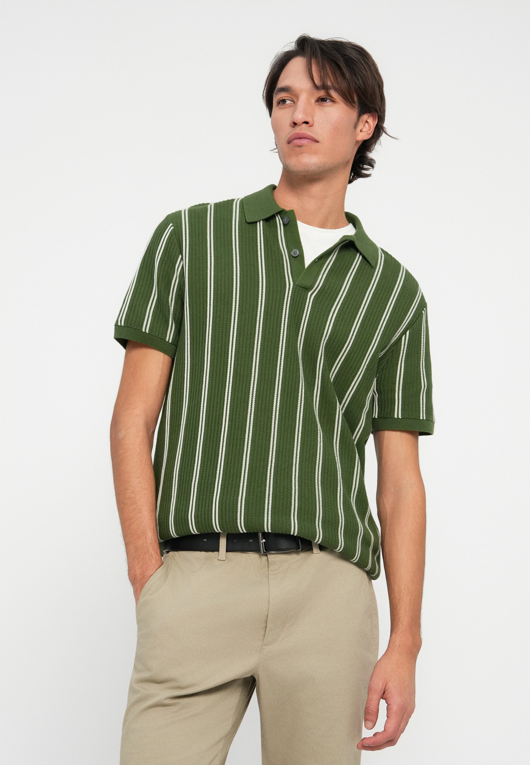 Tommy Hilfiger KNITTED VERTICAL STRIPE - Polo - mountain pine