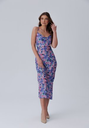 SICILIA VIOLET FLOWERS - Vestito di maglina - blue