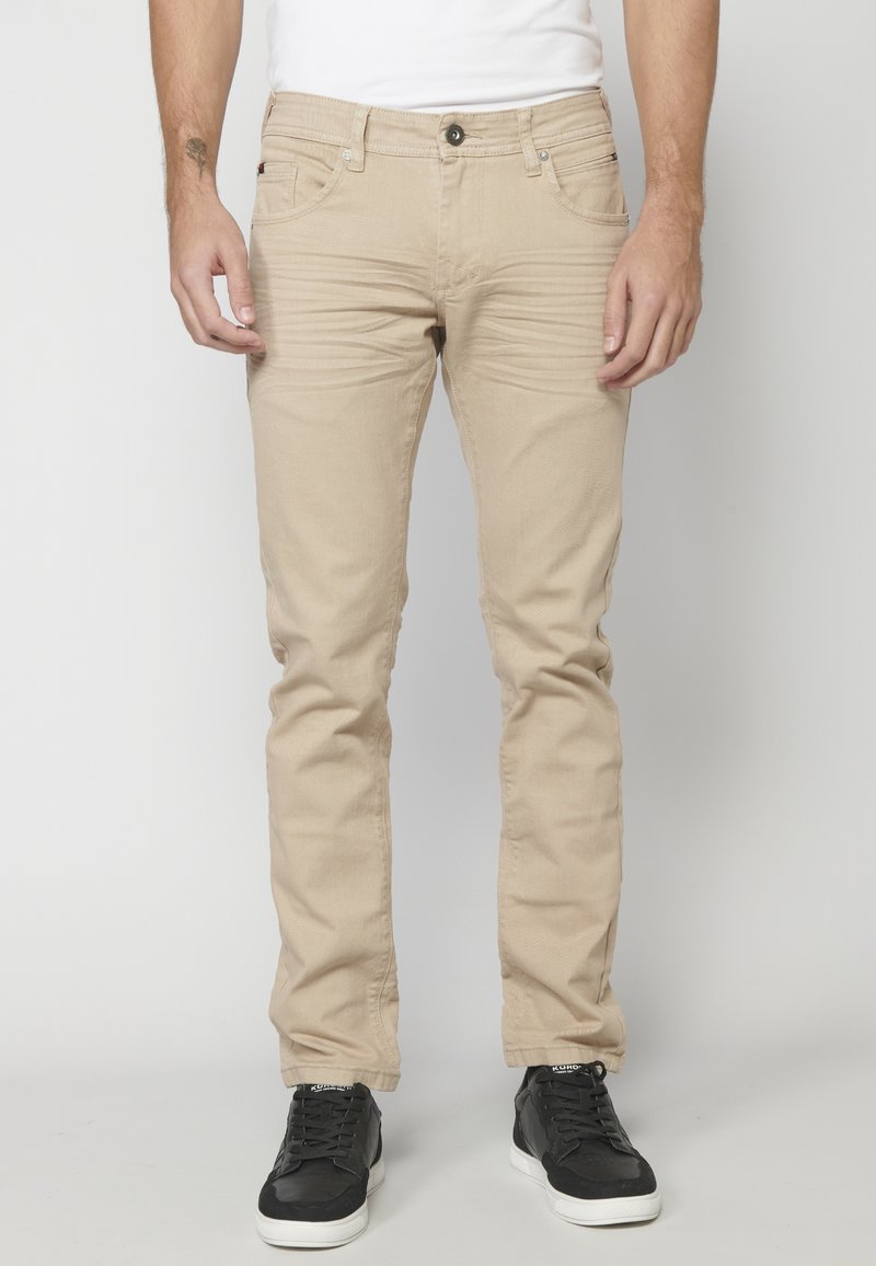 Koroshi STRETCH - Džíny Straight Fit - beige