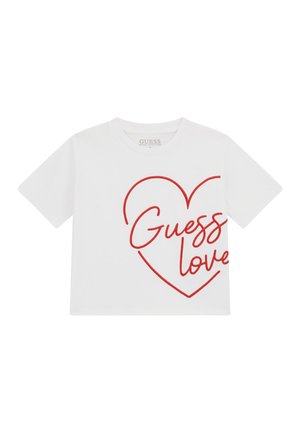 Guess FRONTAL AVEC BRODERIE - T-shirt print - blanc