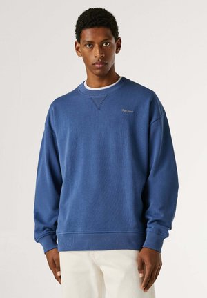 GEO CREW SMALL LOGO - Mikina - washed navy blue