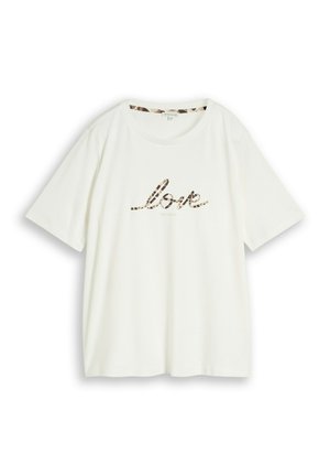 TOM TAILOR, T-SHIRT INTERLOCK CREW NECK - T-shirt print - whisper white