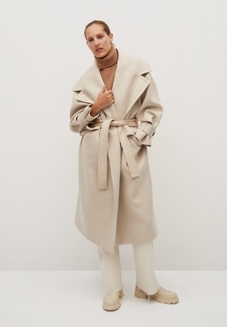 Manteau ecru mango Clearance