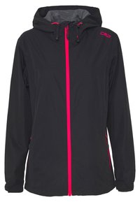 WOMAN JACKET FIX HOOD - Hardshellová bunda - antracite/gloss