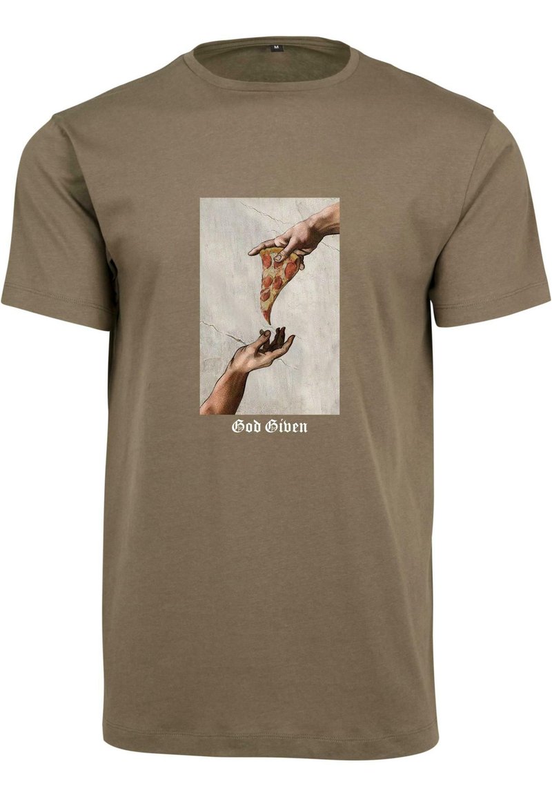 MisterTee Kurzarmshirt Herren God Given Pizza Tee (1-tlg), Bündchen
