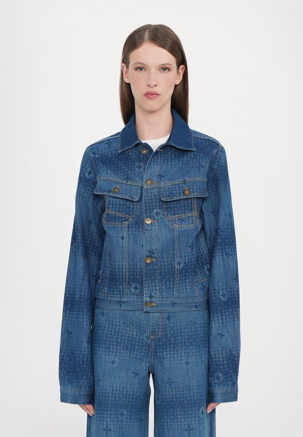 WOMENS LASER FITTED JACKET - Denim jacket - mid wash indigo