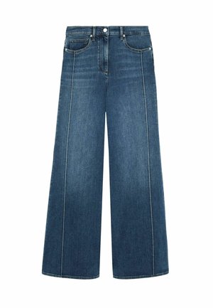 PETITE FIT - HEATHER STRETCH  WIDE - Wide leg - mid blue