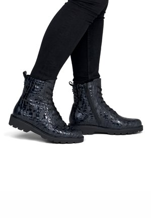 Remonte, REMONTE SCHNÜRSTIEFEL D3S72 - Bottines à plateau - blue