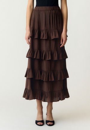 YAS, MAXI SKIRT YASWIMA HW - A-snit nederdel - coffee bean