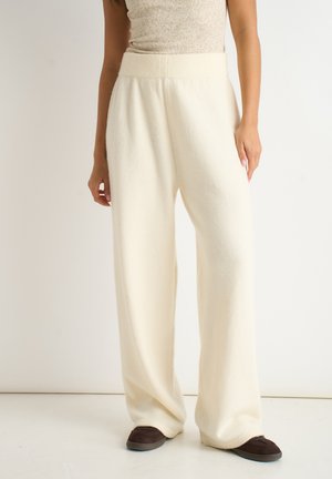 WIDE LEG - Tracksuit bottoms - off white