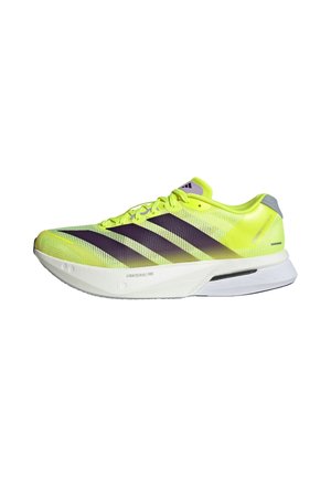 adidas Performance ADIZERO BOSTON 13 M - Laufschuh Straße - solar yellow   aurora plum   powder plum