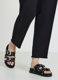 Calliope DOPPIA FIBBIA BORCHIE - Pantolette flach - ultrablack