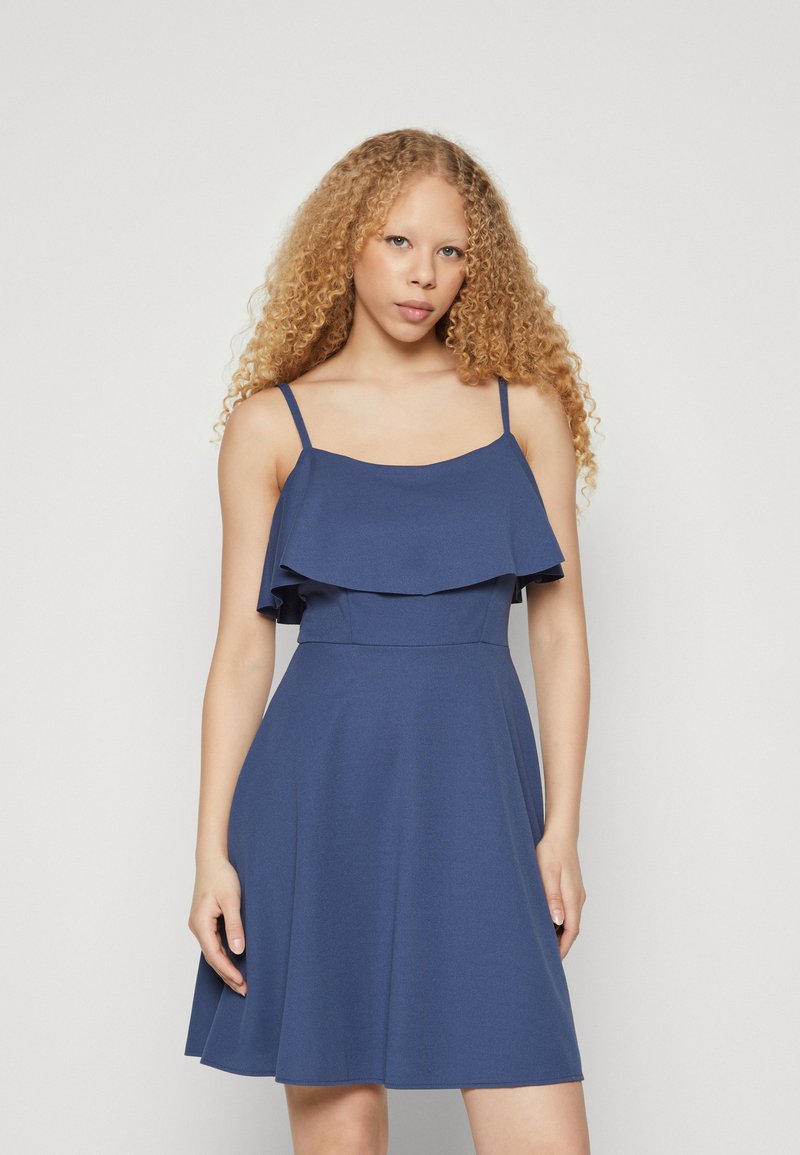 WAL G. - MAX RUFFLE SKATER DRESS - Trikotāžas kleita - blue, Palielināt