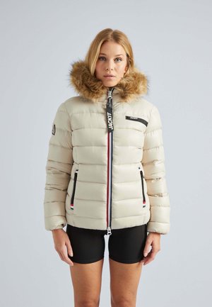 R3D Tricolore Zip - Bunda z prachového peří - stone