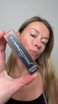 Dark pink rectangular lipstick packaging with black accents. Text includes "MATTE LIPSTICK" and product details in white lettering.