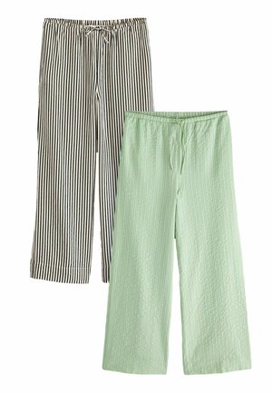 TEXTURED STRIPE WIDE LEG 2 PACK - Nadrágok - green black