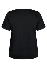 Zizzi SHORT-SLEEVED WITH V-NECK - Jednoduché tričko - black