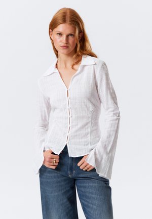 SLIM FIT TEXTURED - Bluse - white