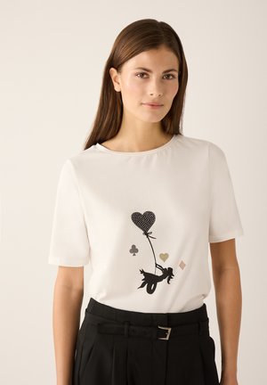 More & More SOFTES HALBARM HERZPRINT - Print T-shirt - off white