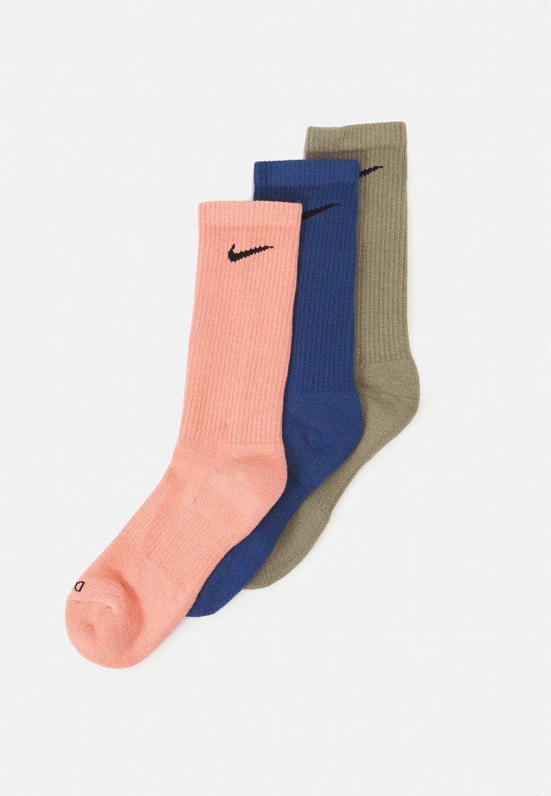 Nike Performance EVERYDAY PLUS CUSH CREW UNISEX 3 PACK - Meias desportivas - light madder root/matte olive/mystic navy