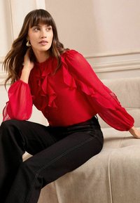 Love & Roses REGULAR FIT - RUFFLE LONG SLEEVE - Blúzka - red
