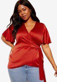 Curves Like These SHORT SLEEVE WRAP - REGULAR FIT - Blůza - red