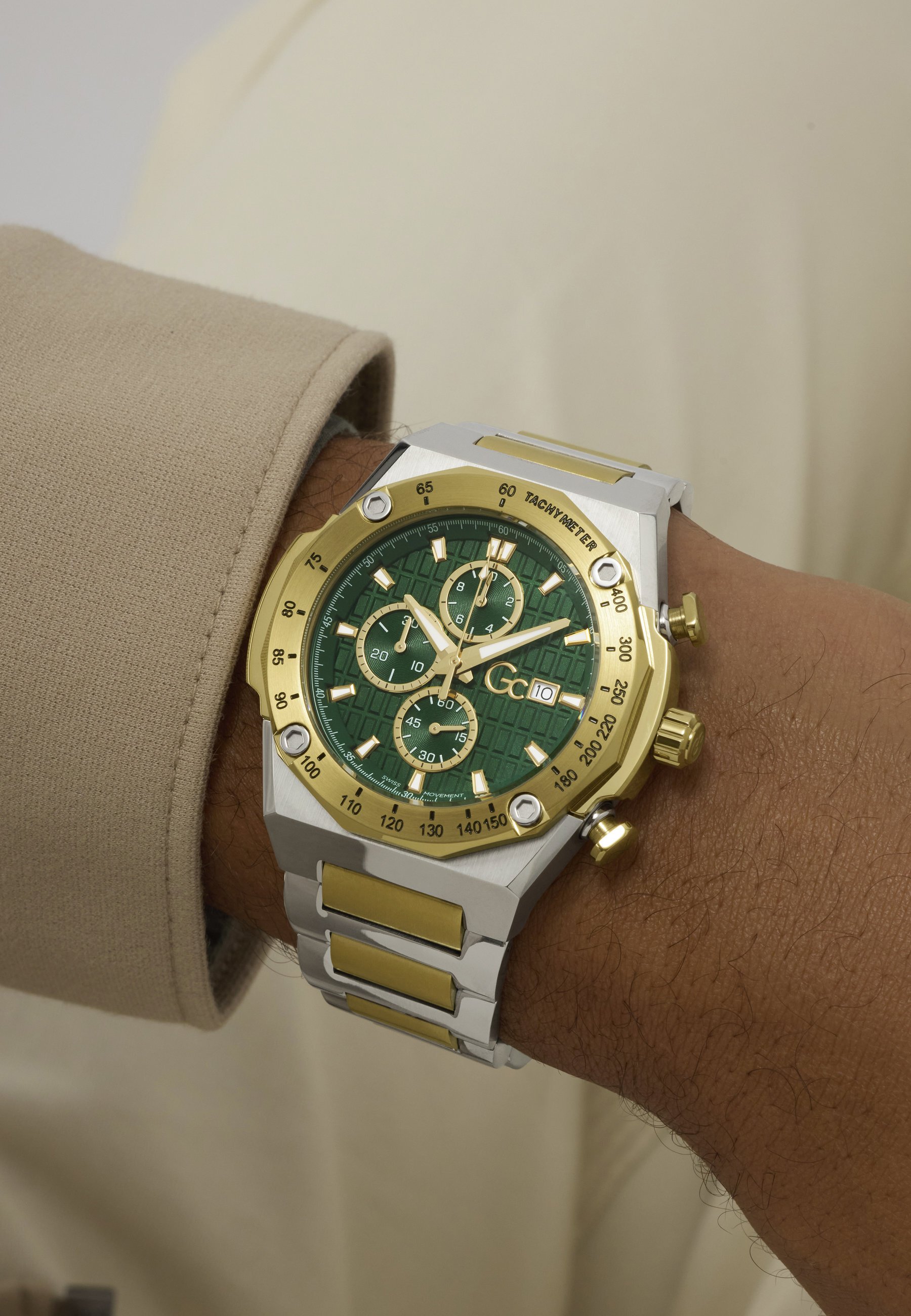 Gc Watches IDOLSPORT - Chronograaf - silver-coloured and yellow
