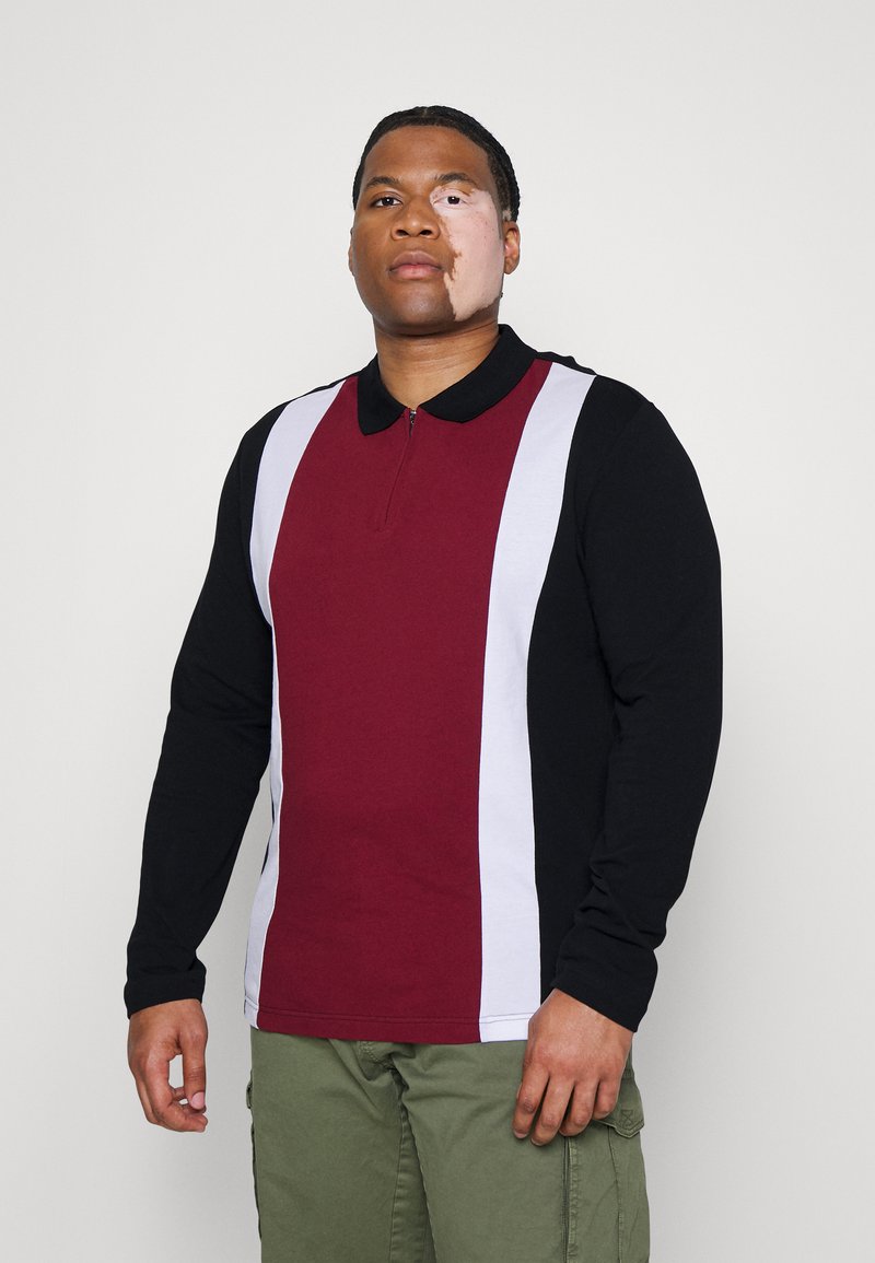 Johnny Bigg VERTICAL SPLICE LONG SLEEVE PLUS SIZE - Polo - merlot