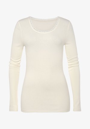 Langærmet T-shirt - creme