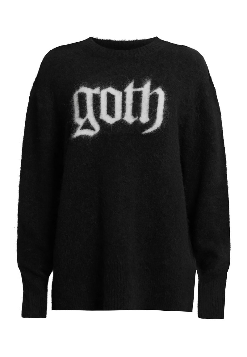 Pull Capuche Femme AllSaints – Noir – Taille M – 100% Coton – Sweat Graphique