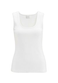 Witte tanktop van ribstof, met een ronde halslijn en brede schouderbanden, met een strakke pasvorm en minimale naden.