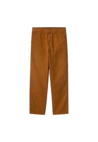 Carhartt WIP DOUBLE KNEE - Pantalones - deep h brown aged canvas