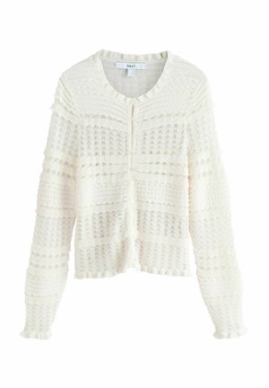 REGULAR FIT - SHIRRED FRILL - Kardigán - ecru