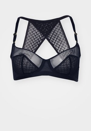 Musthave mustre bra mustmustmust mustoodmust with a mustextured diamond-pattern with adjustable straps and underwire for support. Gold accents on strap hardware.