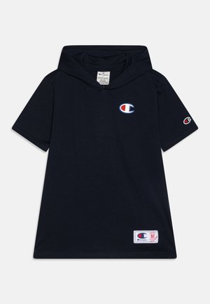 Champion RETRO SPORT HOODED CREWNECK UNISEX - Print T-shirt - dark blue